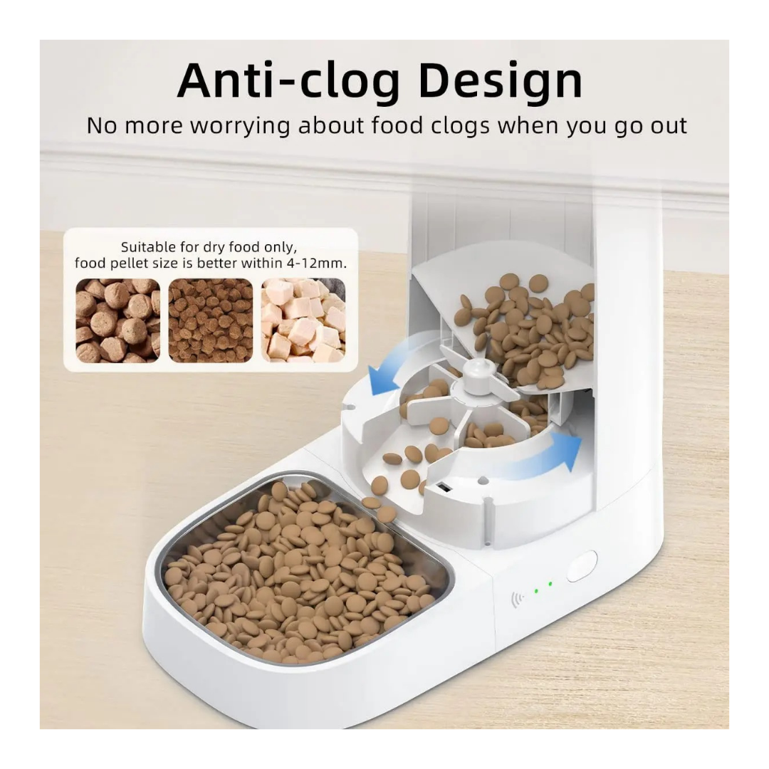 Automatischer Futterspender für Haustiere, intelligenter WiFi-Futterspender für Katzen und Hunde, 4 l