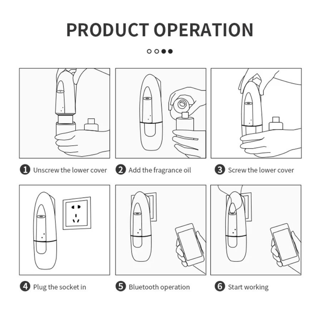 Portable Smart WIFI Bluetooth Aroma Diffuser Wall Plug-In