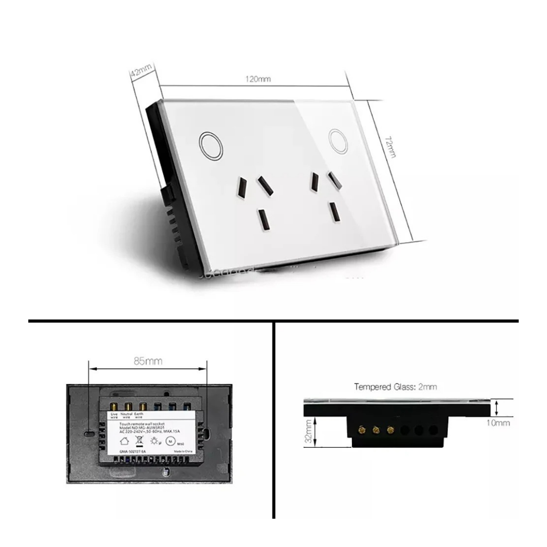 Smart WiFi Wall 2-Socket with USB Charger