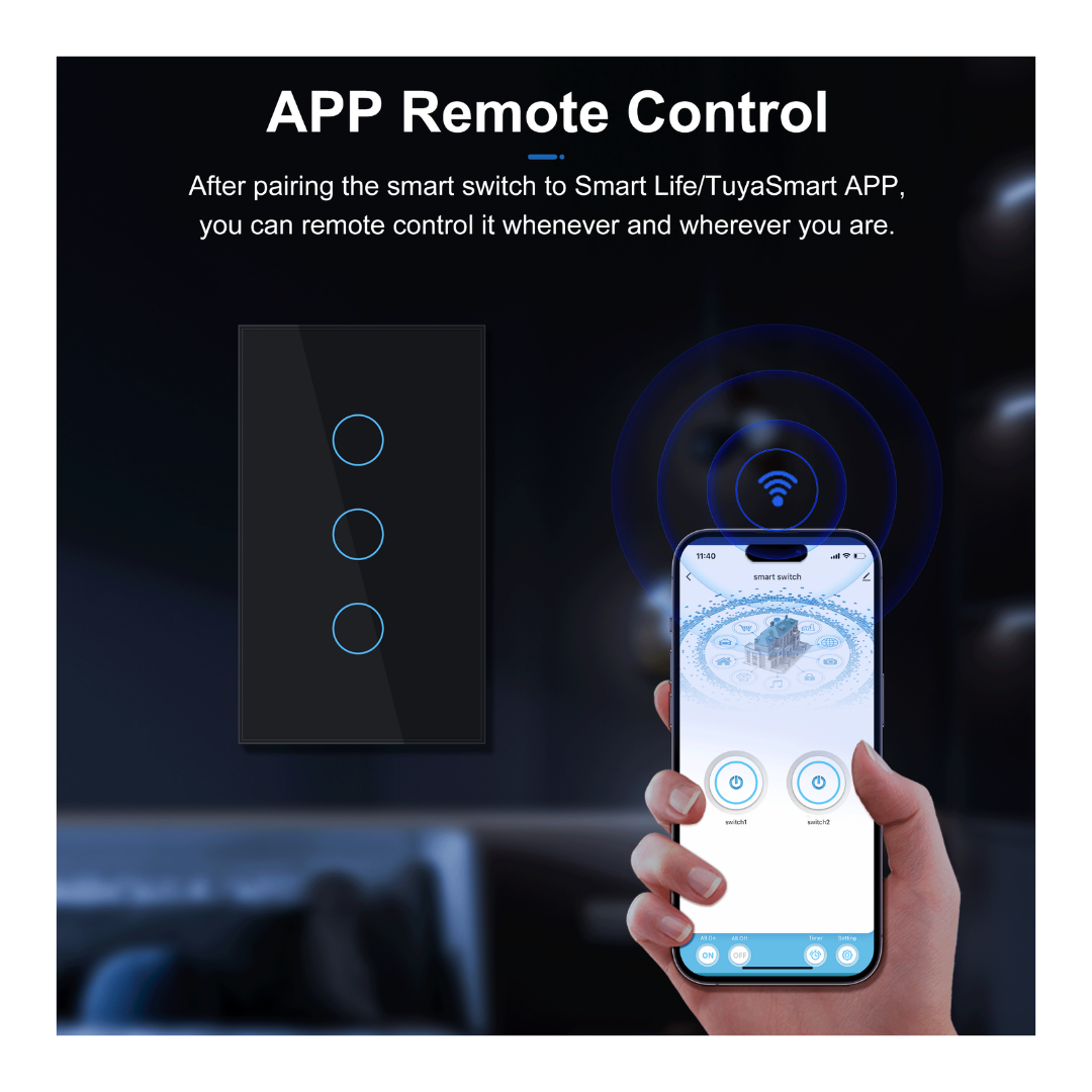 Smart Australia Wifi Touch Light Switch 100-240V 11.8X7.2cm