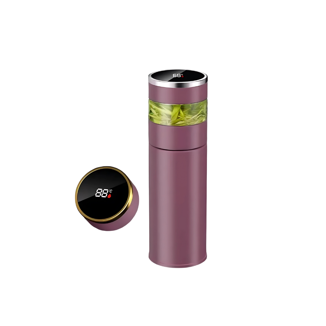 Smarte Tee-Ei-Flasche, 450 ml, vakuumisolierter Becher mit Sieb