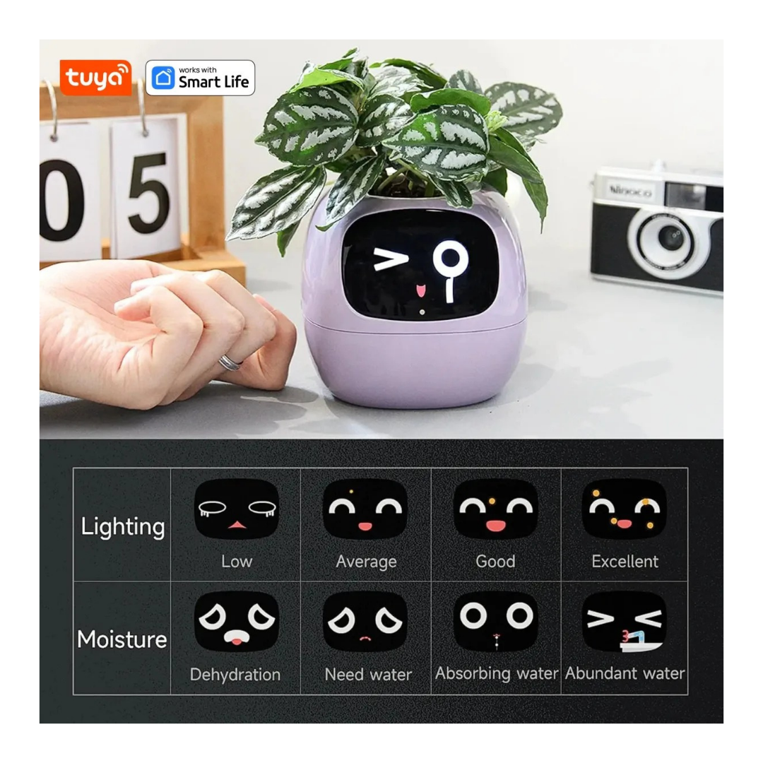IVY Smart AI Planter | Selbstbewässernder Topf mit Touch-Interaktion und digitaler Anzeige