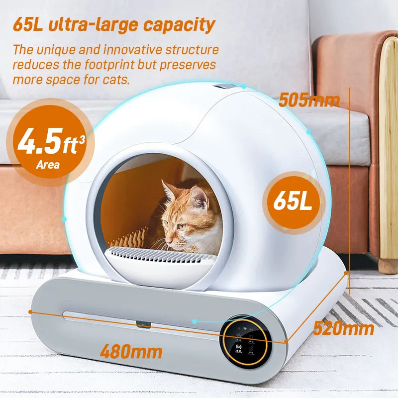 Intelligente selbstreinigende Katzentoilette mit App-Steuerung