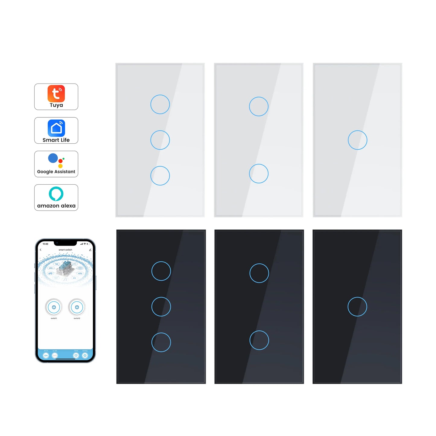 Smart Australia Wifi Touch Light Switch 100-240V 11.8X7.2cm