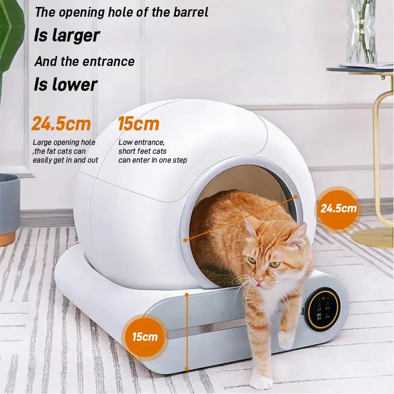 Intelligente selbstreinigende Katzentoilette mit App-Steuerung