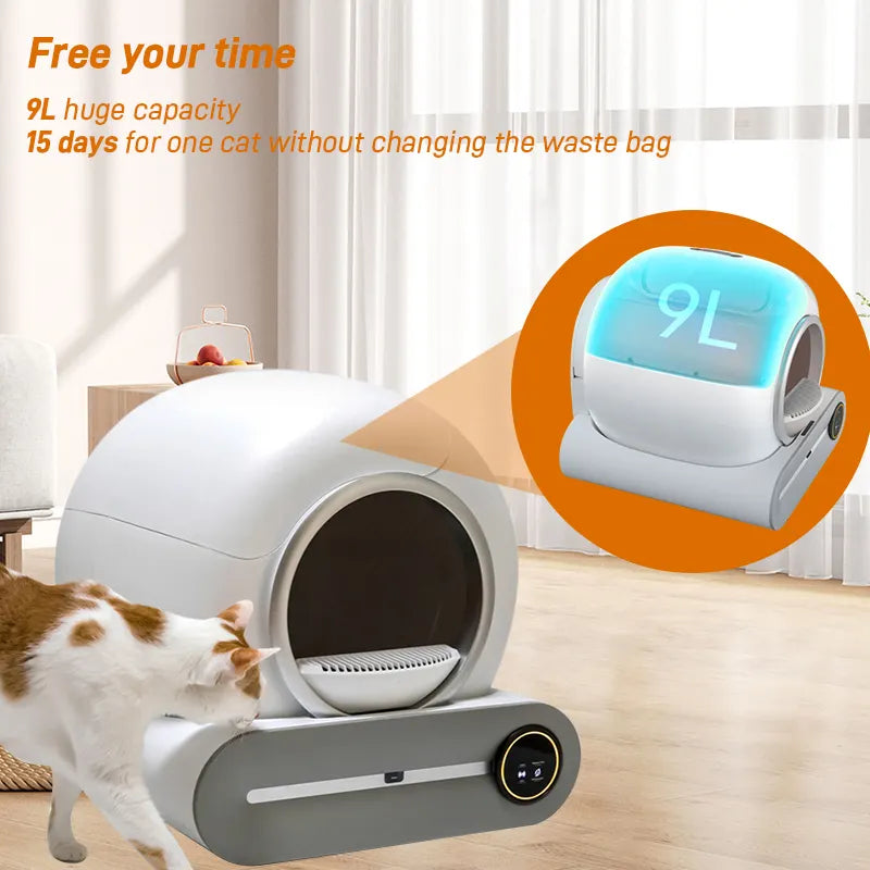 Intelligente selbstreinigende Katzentoilette mit App-Steuerung