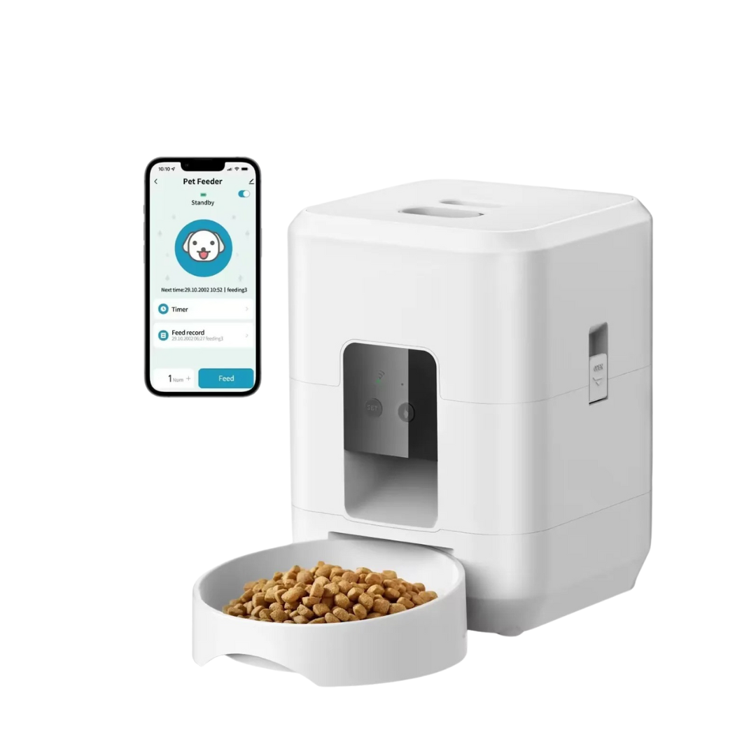 Intelligenter automatischer Futterspender für Haustiere, zeitgesteuert, für Katzen und Hunde, mit langsamer Fütterungsschüssel