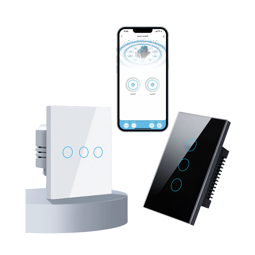 Luxury Smart WiFi Touch Light Tempered Glass Switch App & Voice Control