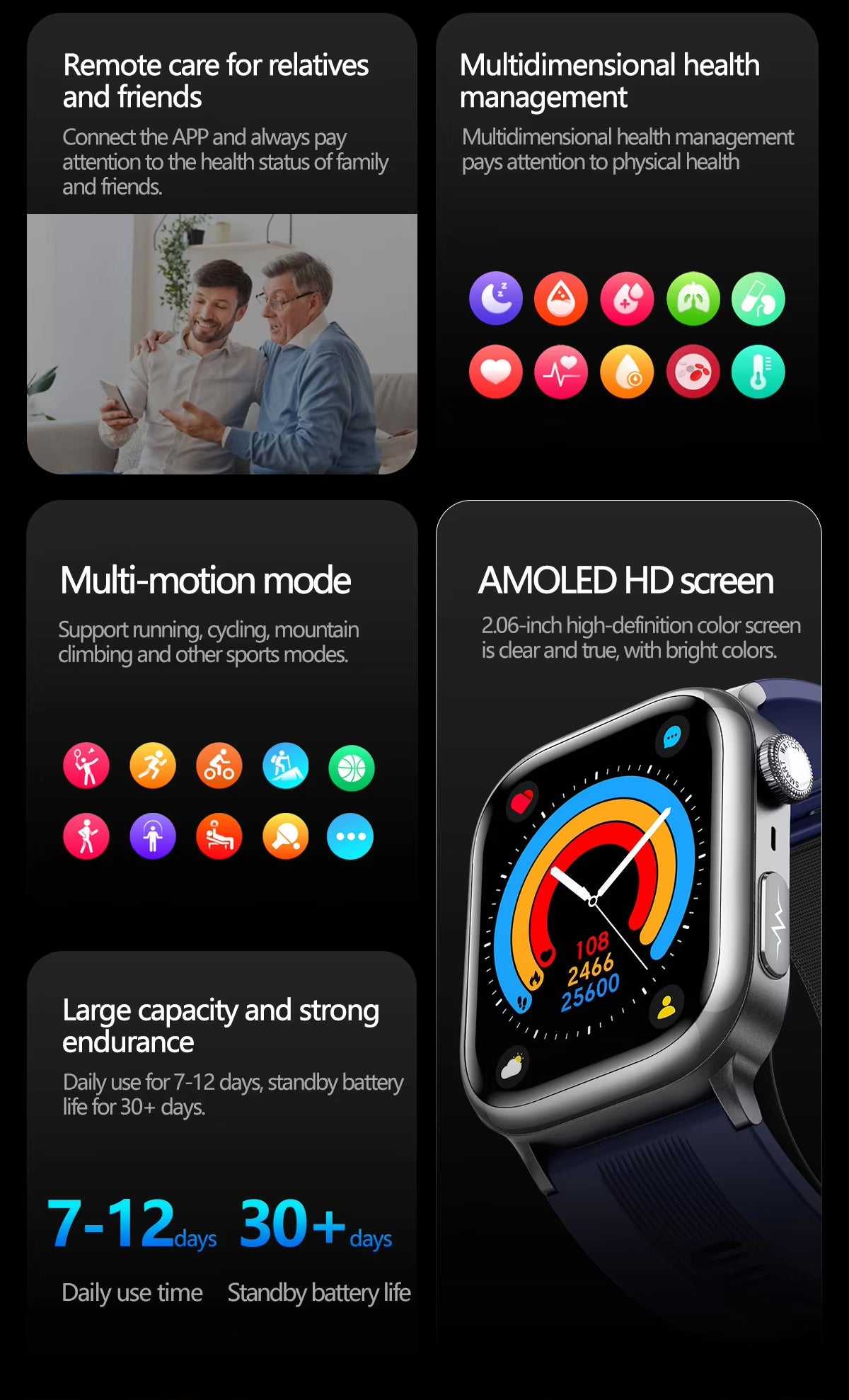 TK66 AMOLED Medical Grade Tracking Smartwatch