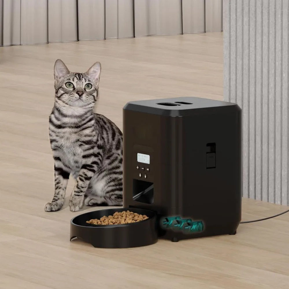 Intelligenter automatischer Futterspender für Haustiere, zeitgesteuert, für Katzen und Hunde, mit langsamer Fütterungsschüssel