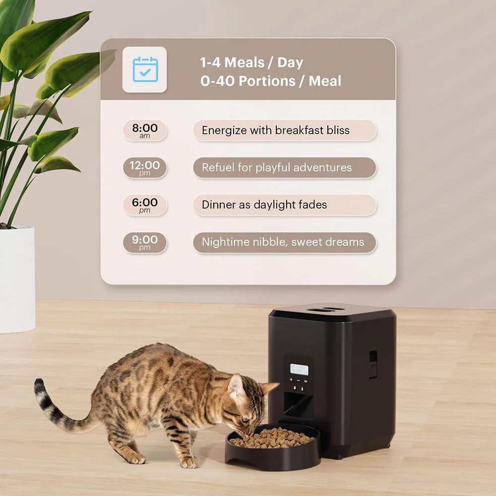 Intelligenter automatischer Futterspender für Haustiere, zeitgesteuert, für Katzen und Hunde, mit langsamer Fütterungsschüssel