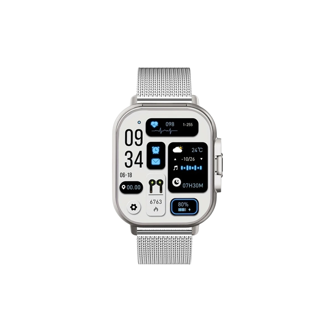 Smart Watch Oxygen Heart Rate Fitness Tracker with Bluetooth Earbuds