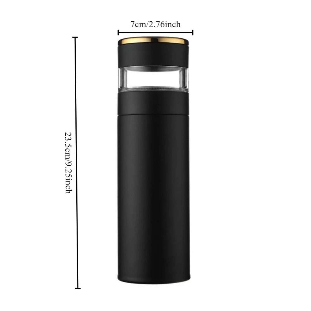 Smarte Tee-Ei-Flasche, 450 ml, vakuumisolierter Becher mit Sieb