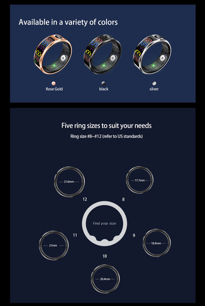 R12 Color Screen Unisex Sleep Monitor Smart Health Ring