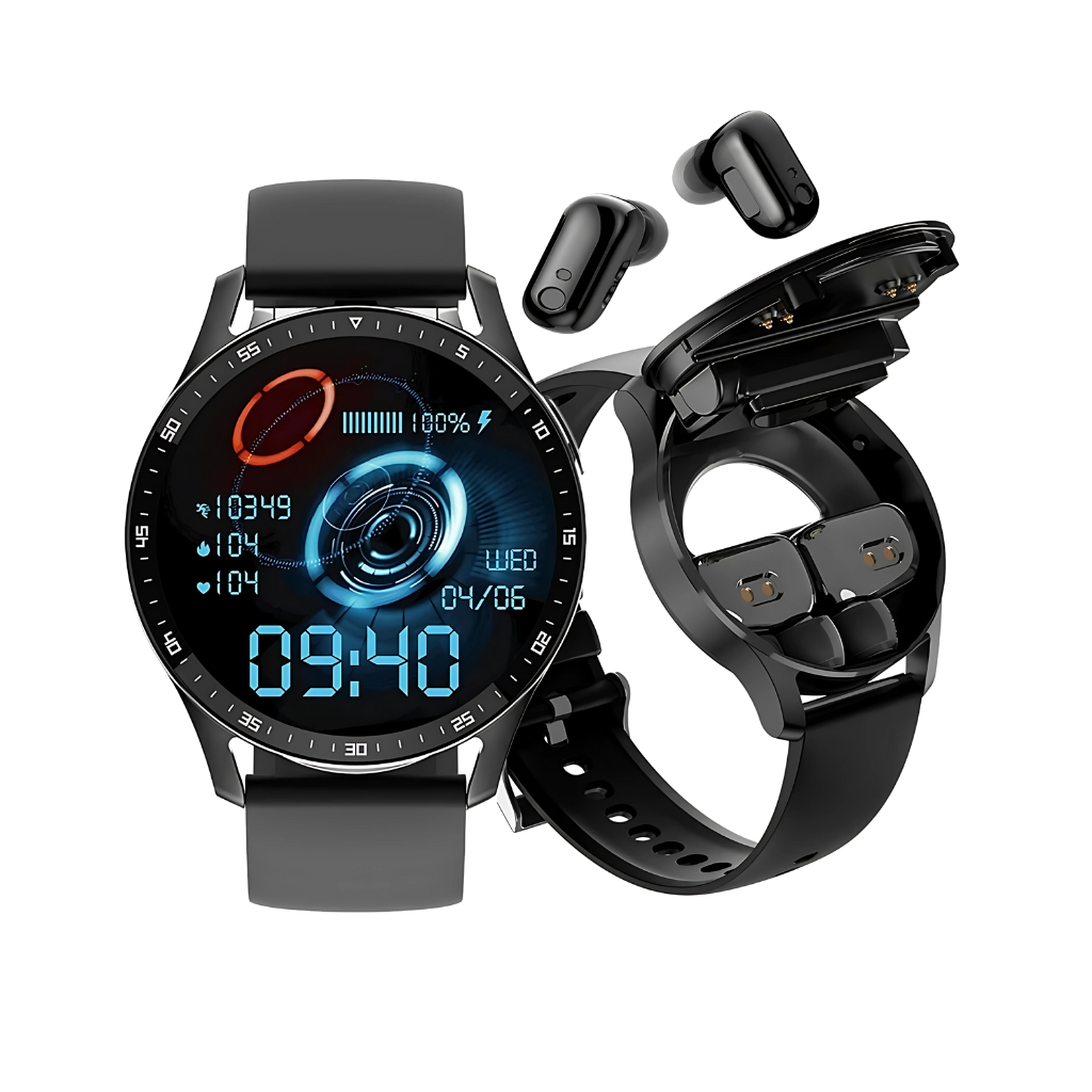 2-in-1 Fitness Smartwatch with TWS Earphone