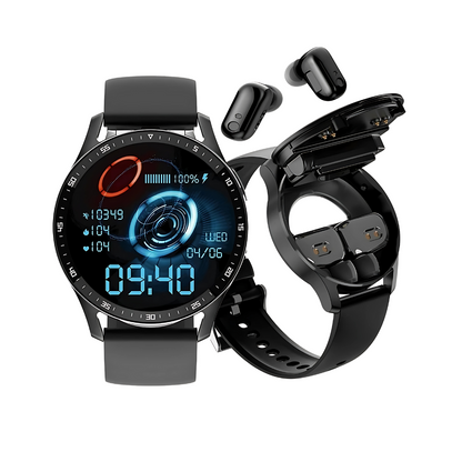 2-in-1 Fitness Smartwatch with TWS Earphone