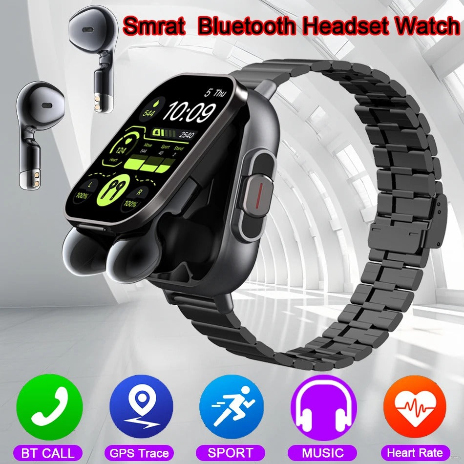 Smart Watch Oxygen Heart Rate Fitness Tracker with Bluetooth Earbuds