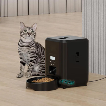 Intelligenter automatischer Futterspender für Haustiere, zeitgesteuert, für Katzen und Hunde, mit langsamer Fütterungsschüssel