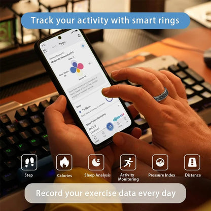 Smart Ring for Men & Women Heart Rate SpO2 Monitor Fitness Tracker