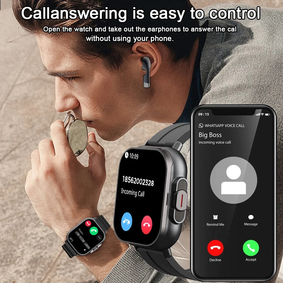Smart Watch Oxygen Heart Rate Fitness Tracker with Bluetooth Earbuds