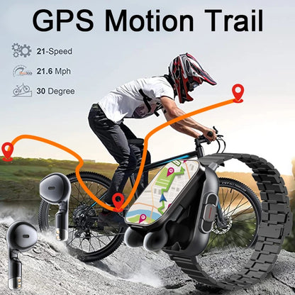 Smart Watch Oxygen Heart Rate Fitness Tracker with Bluetooth Earbuds