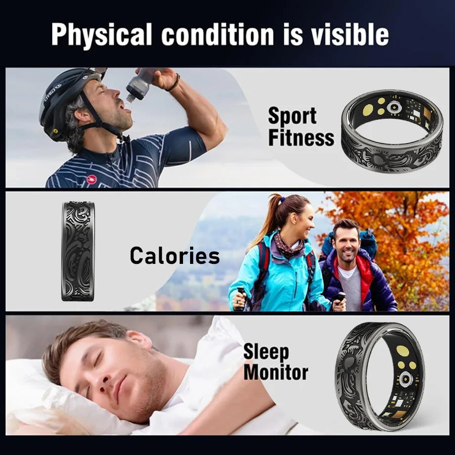 Smart Ring for Men & Women Heart Rate SpO2 Monitor Fitness Tracker